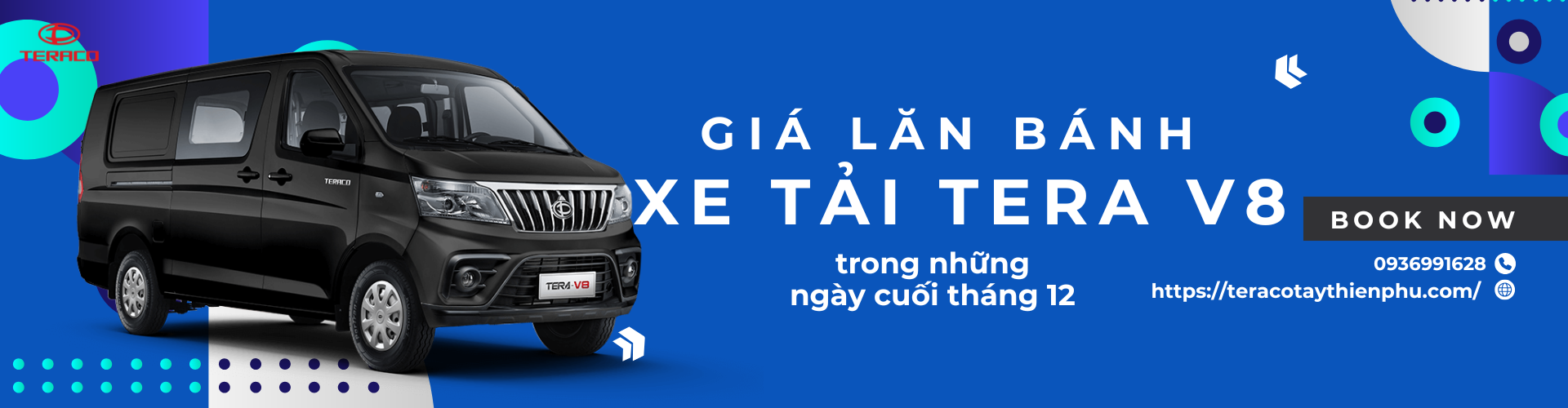 Giá lăn bánh xe tải Tera V8 trong những ngày cuối tháng 12 – Ưu đãi lớn, giao xe nhanh
